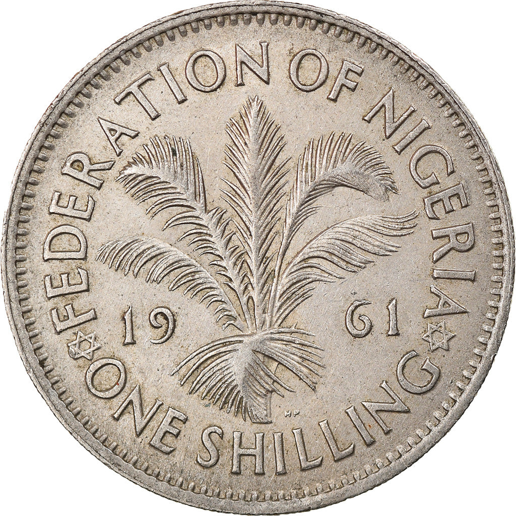 Coin, Nigeria, Elizabeth II, Shilling, 1961, VF(30-35), Copper-nickel, KM:5