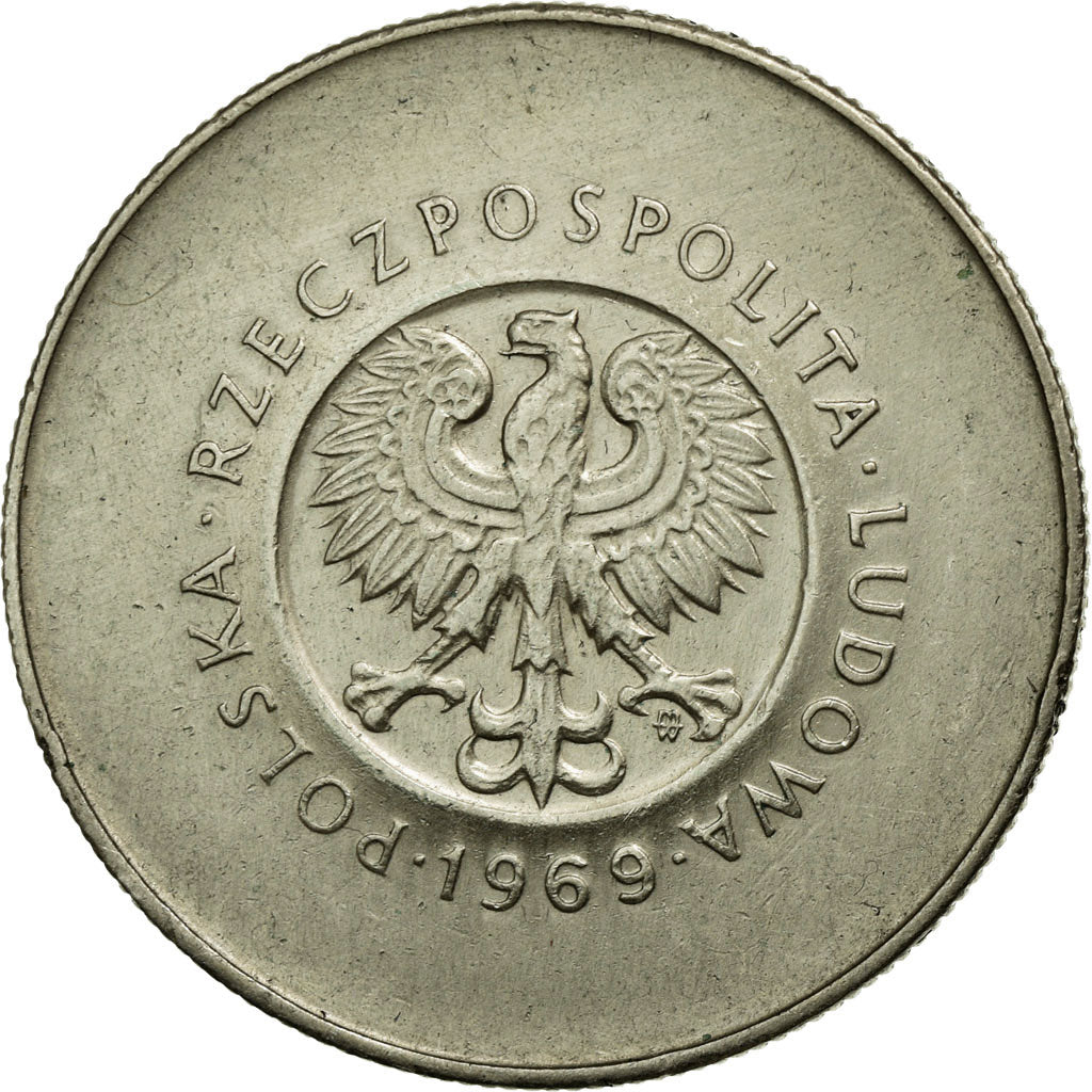 Coin, Poland, 10 Zlotych, 1969, AU(50-53), Copper-nickel, KM:61