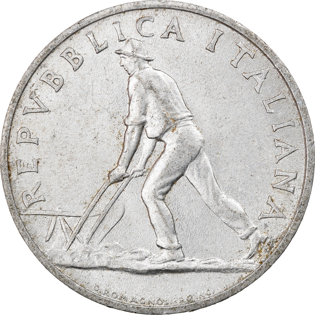 Coin, Italy, 2 Lire, 1950, Rome, VF(30-35), Aluminum, KM:88