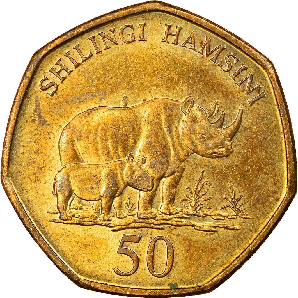 Coin, Tanzania, 50 Shilingi, 1996, VF(30-35), Brass plated steel, KM:33