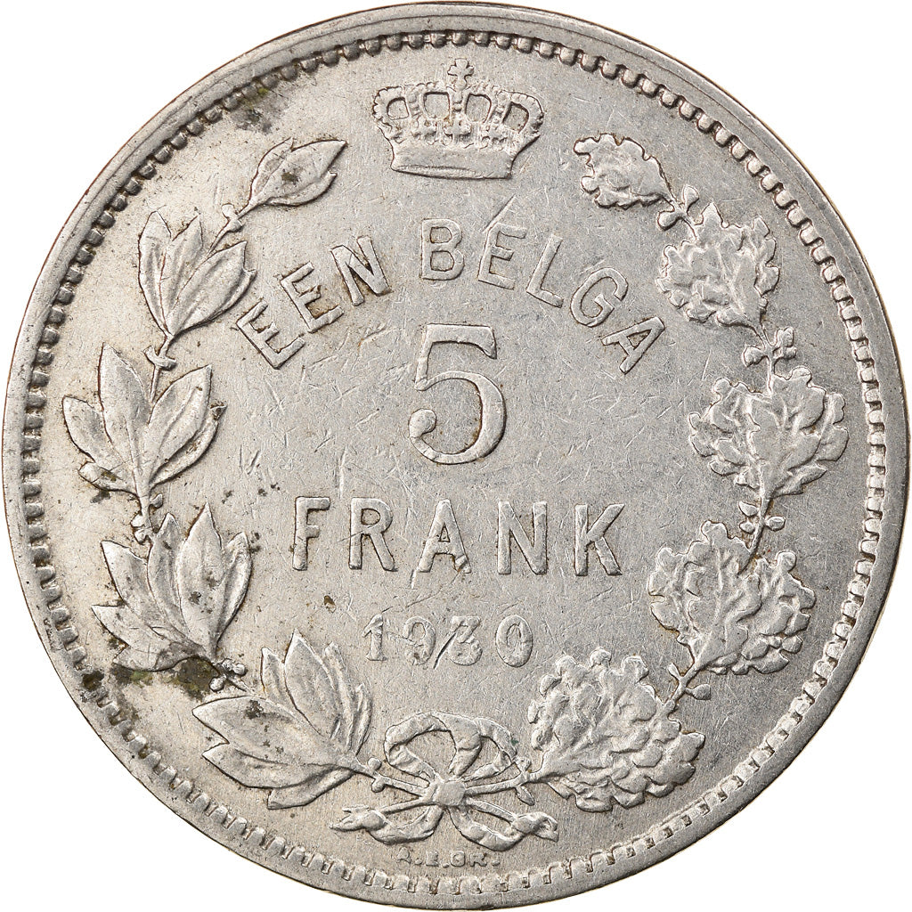 Coin, Belgium, 5 Francs, 5 Frank, 1930, VF(30-35), Nickel, KM:98