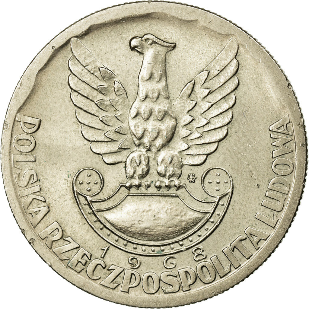 Coin, Poland, 10 Zlotych, 1968, AU(55-58), Copper-nickel, KM:60