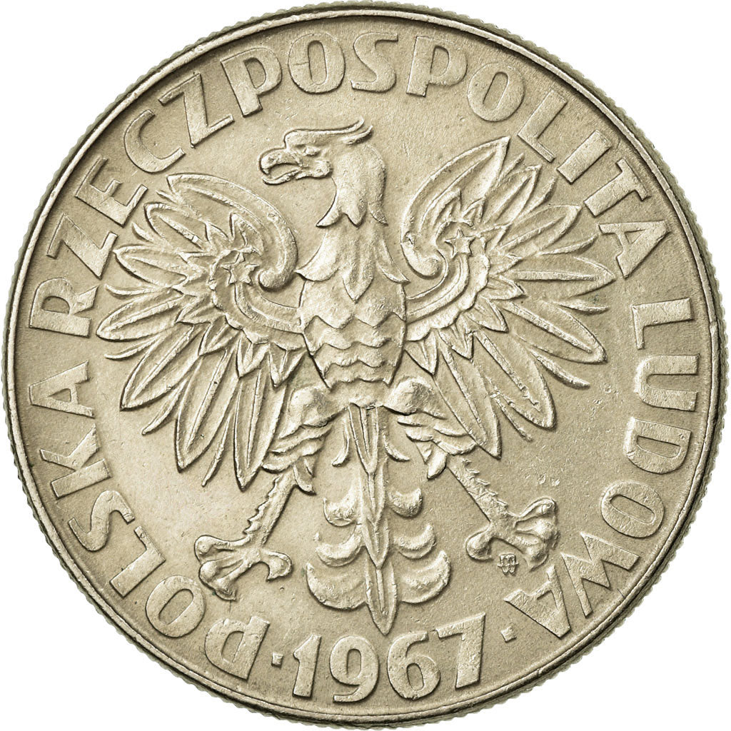 Moneta, Polonia, 10 Zlotych, 1967, BB+, Rame-nichel, KM:59