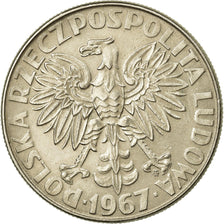 Moneta, Polonia, 10 Zlotych, 1967, BB+, Rame-nichel, KM:59