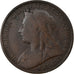 Moneda, Gran Bretaña, Victoria, Penny, 1895, BC+, Bronce, KM:790
