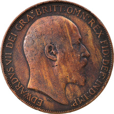 Coin, Great Britain, Edward VII, Penny, 1908, VF(30-35), Bronze, KM:794.2