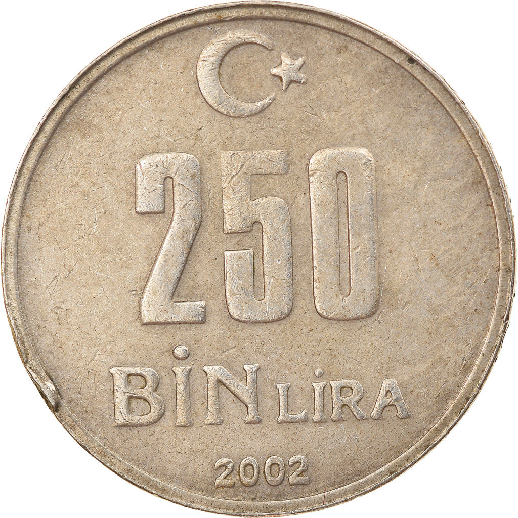 Moneta, Turchia, 250000 Lira, 2002, Istanbul, MB+, Rame-nichel-zinco, KM:1137