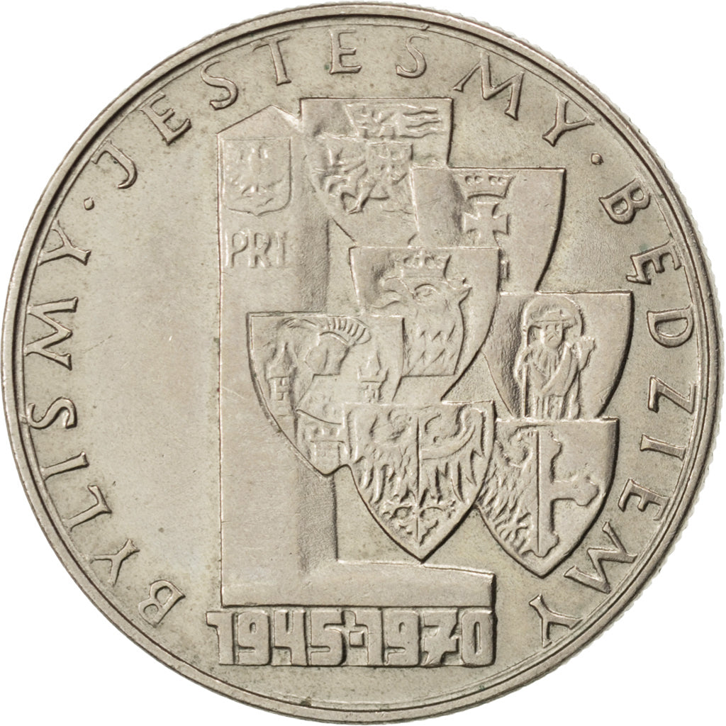 POLAND, 10 Zlotych, 1970, Warsaw, KM #62, AU(55-58), Copper-Nickel, 28, 9.42