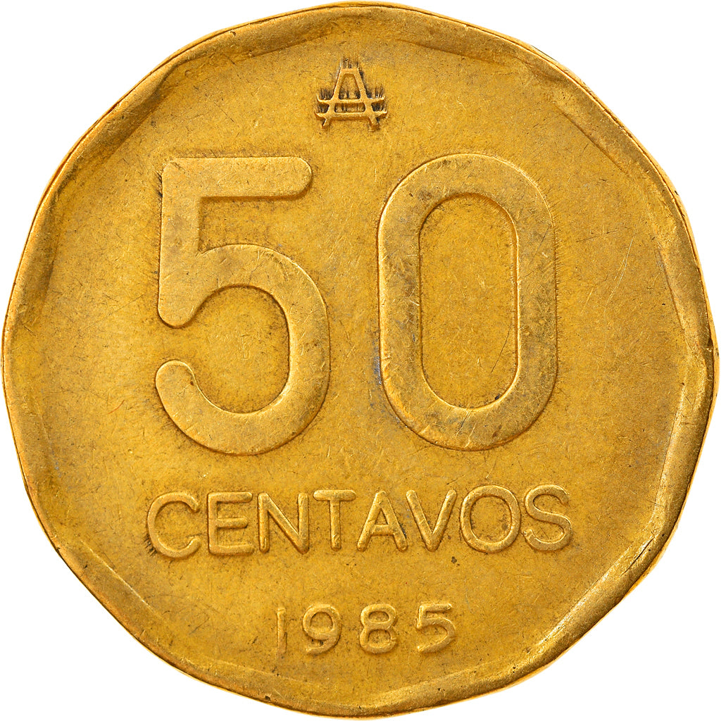 Moneda, Argentina, 50 Centavos, 1985, BC+, Latón, KM:99
