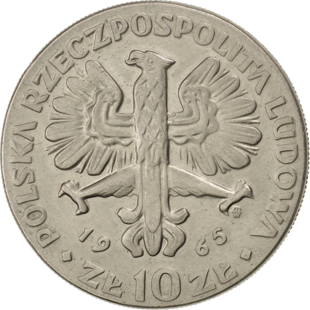 Polonia, 10 Zlotych, 1965, SPL-, Rame-nichel, KM:54