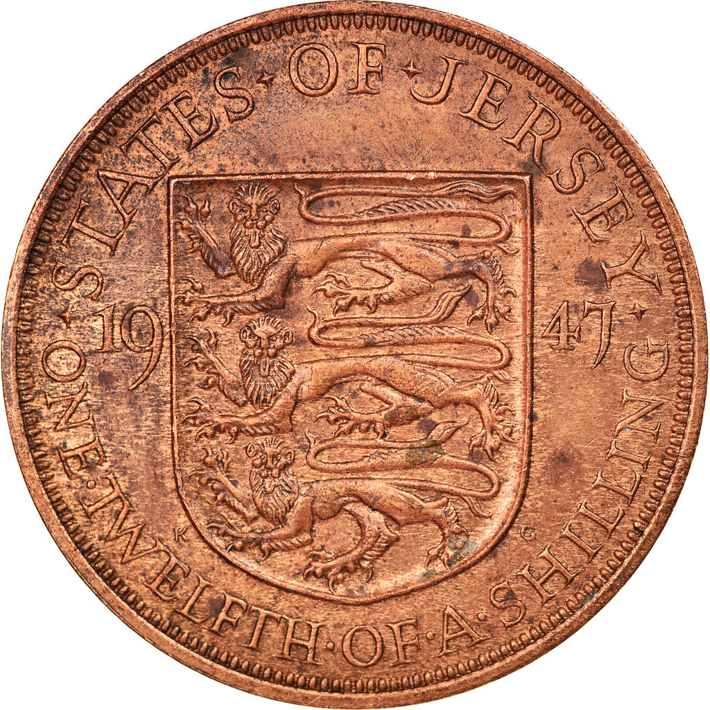 Monnaie, Jersey, George VI, 1/12 Shilling, 1947, TB+, Bronze, KM:18