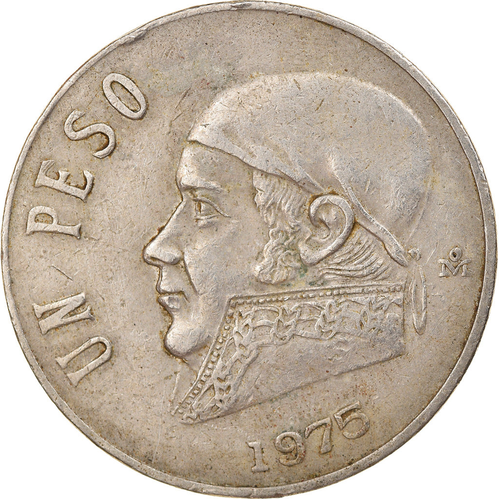 Moneta, Mexico, Peso, 1975, Mexico City, VF(20-25), Miedź-Nikiel, KM:460
