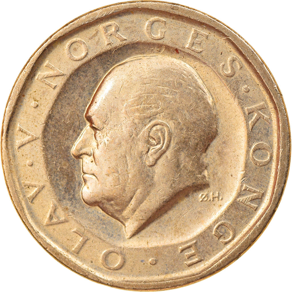 Munten, Noorwegen, Olav V, 10 Kroner, 1983, FR+, Nickel-brass, KM:427