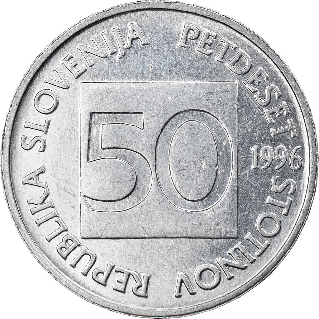 Monnaie, Slovénie, 50 Stotinov, 1996, TTB, Aluminium, KM:3