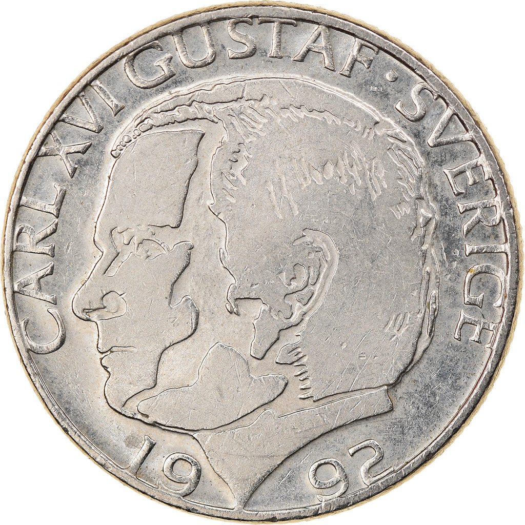 Coin, Sweden, Carl XVI Gustaf, Krona, 1992, EF(40-45), Copper-nickel, KM:852a