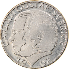 Coin, Sweden, Carl XVI Gustaf, Krona, 1992, EF(40-45), Copper-nickel, KM:852a