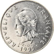 Münze, French Polynesia, 20 Francs, 1995, Paris, SS, Nickel, KM:9
