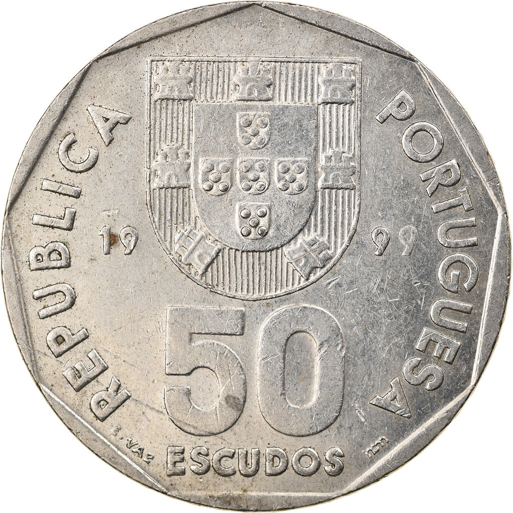 Moneta, Portogallo, 50 Escudos, 1999, MB+, Rame-nichel, KM:636