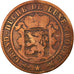 Coin, Luxembourg, William III, 10 Centimes, 1870, Utrecht, VF(30-35), Bronze