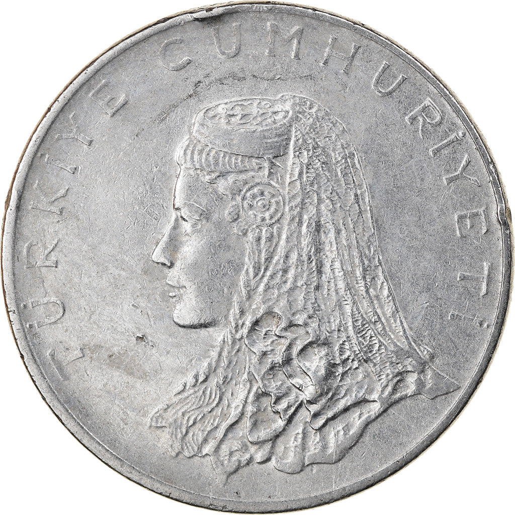 Moneta, Turcja, 50 Kurus, 1972, VF(30-35), Stal nierdzewna, KM:899