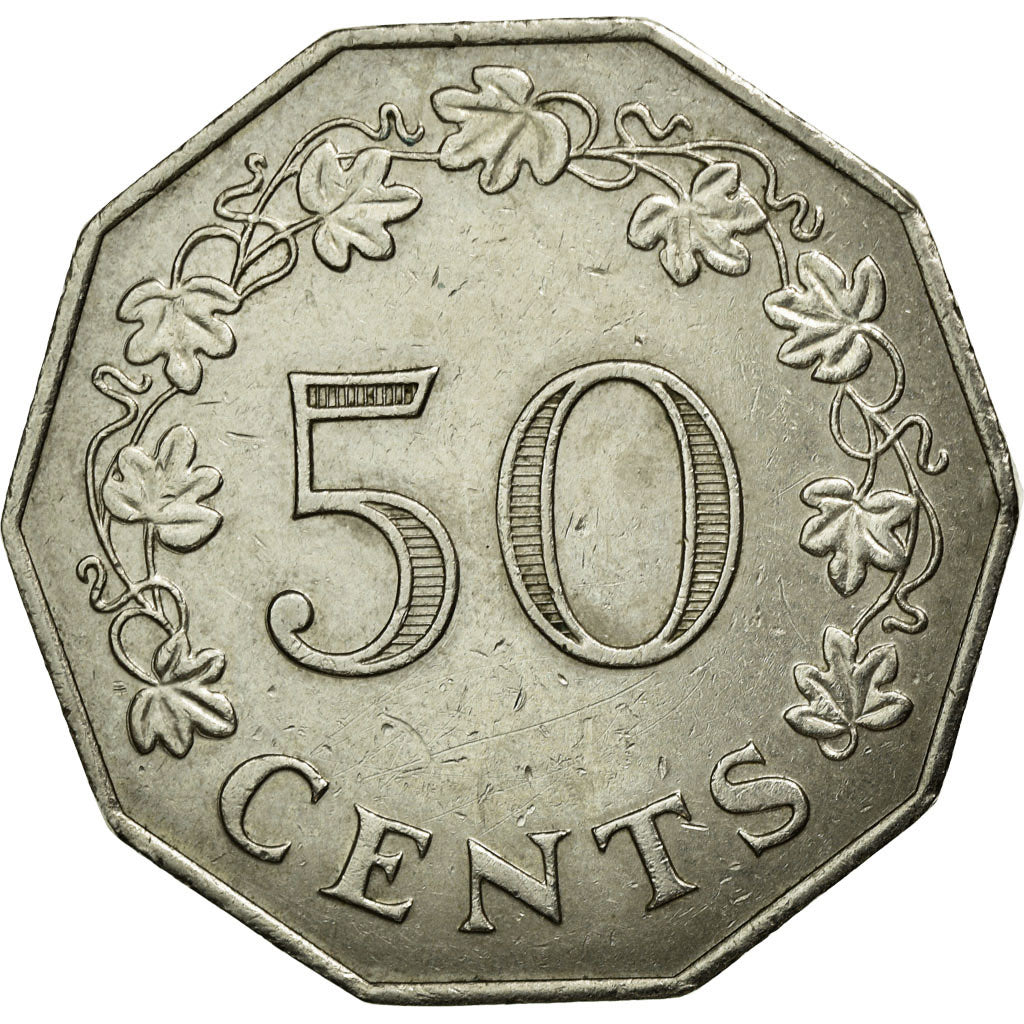Coin, Malta, 50 Cents, 1972, EF(40-45), Copper-nickel, KM:12