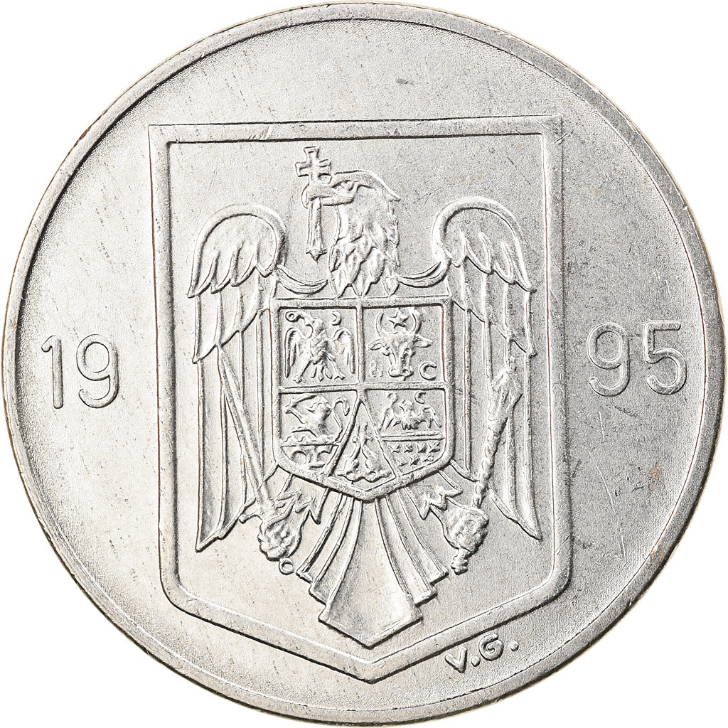 Coin, Romania, 10 Lei, 1995, EF(40-45), Nickel Clad Steel, KM:116