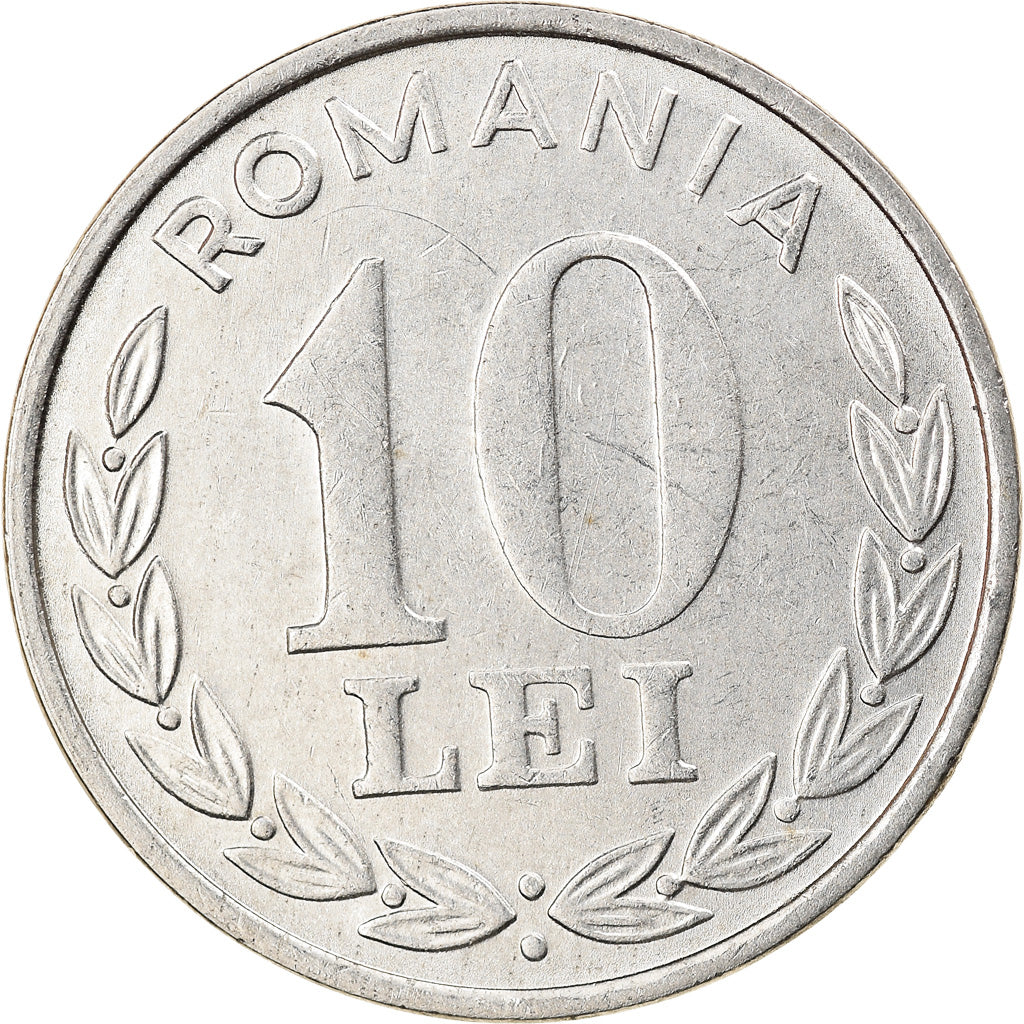 Coin, Romania, 10 Lei, 1995, EF(40-45), Nickel Clad Steel, KM:116