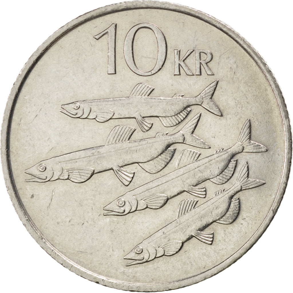 Islande, République, 10 Kronur 1987, KM 29.1