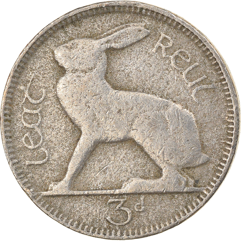 Coin, IRELAND REPUBLIC, 3 Pence, 1942, F(12-15), Copper-nickel, KM:12a