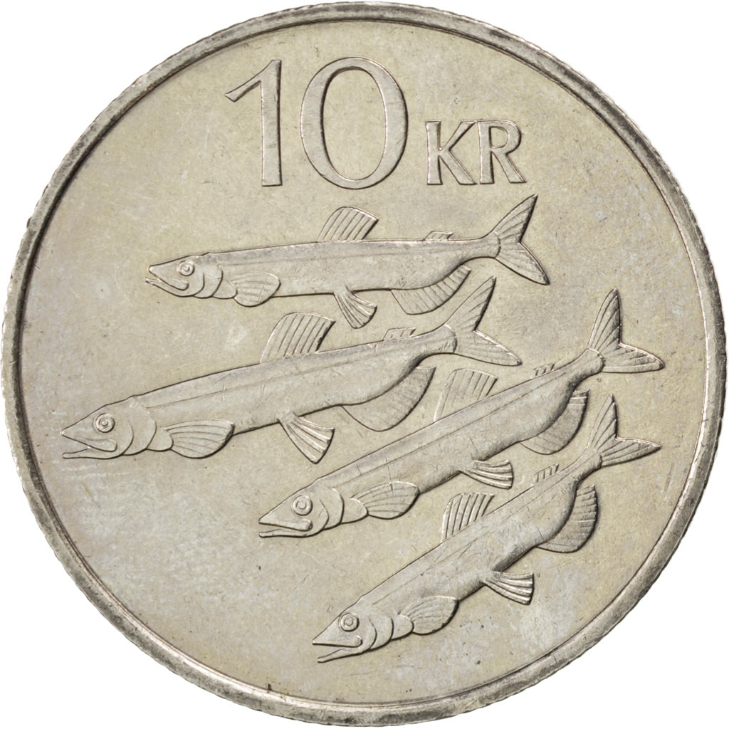 Islande, République, 10 Kronur 1987, KM 29.1