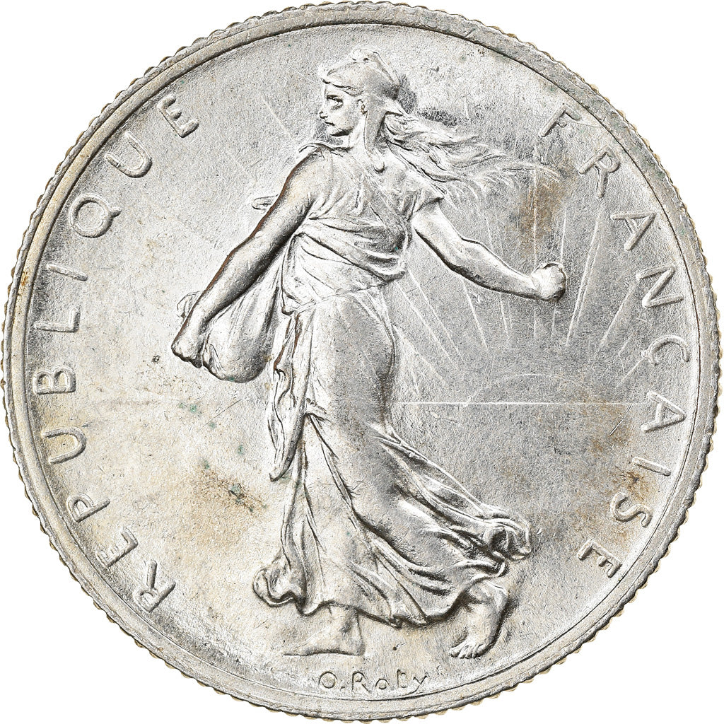 Coin, France, Semeuse, 2 Francs, 1917, Paris, AU(55-58), Silver, KM:845.1