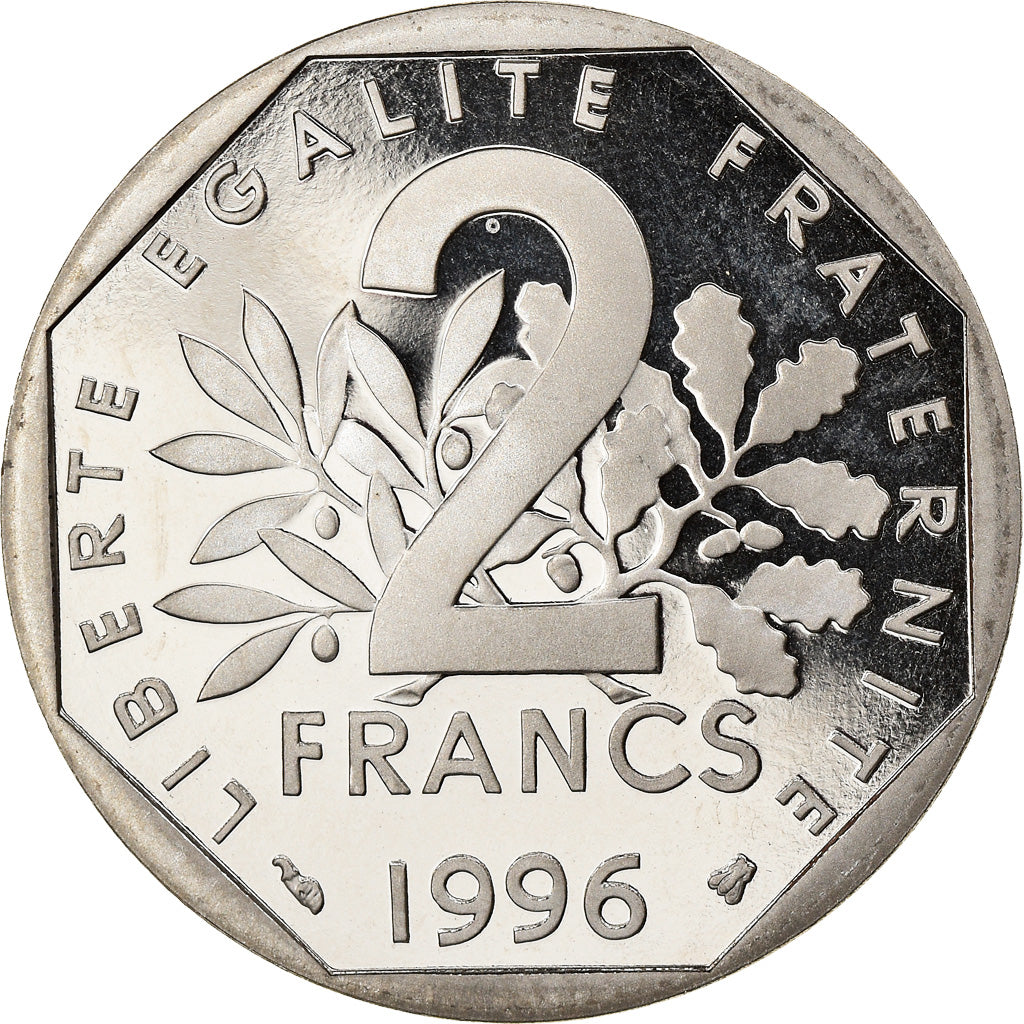 Moneta, Francja, Semeuse, 2 Francs, 1996, Paris, MS(60-62), Nikiel, KM:942.1