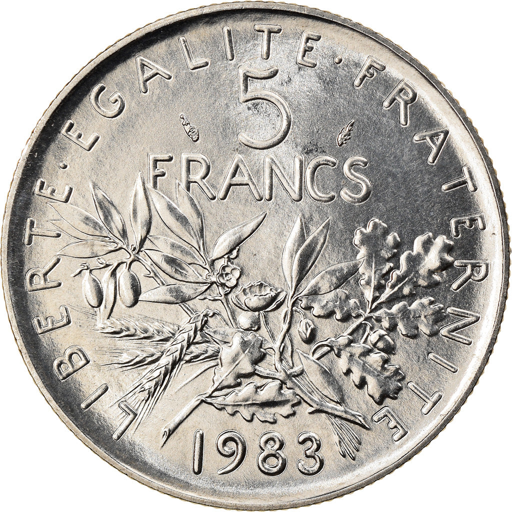 Coin, France, Semeuse, 5 Francs, 1983, Paris, MS(60-62), Nickel Clad