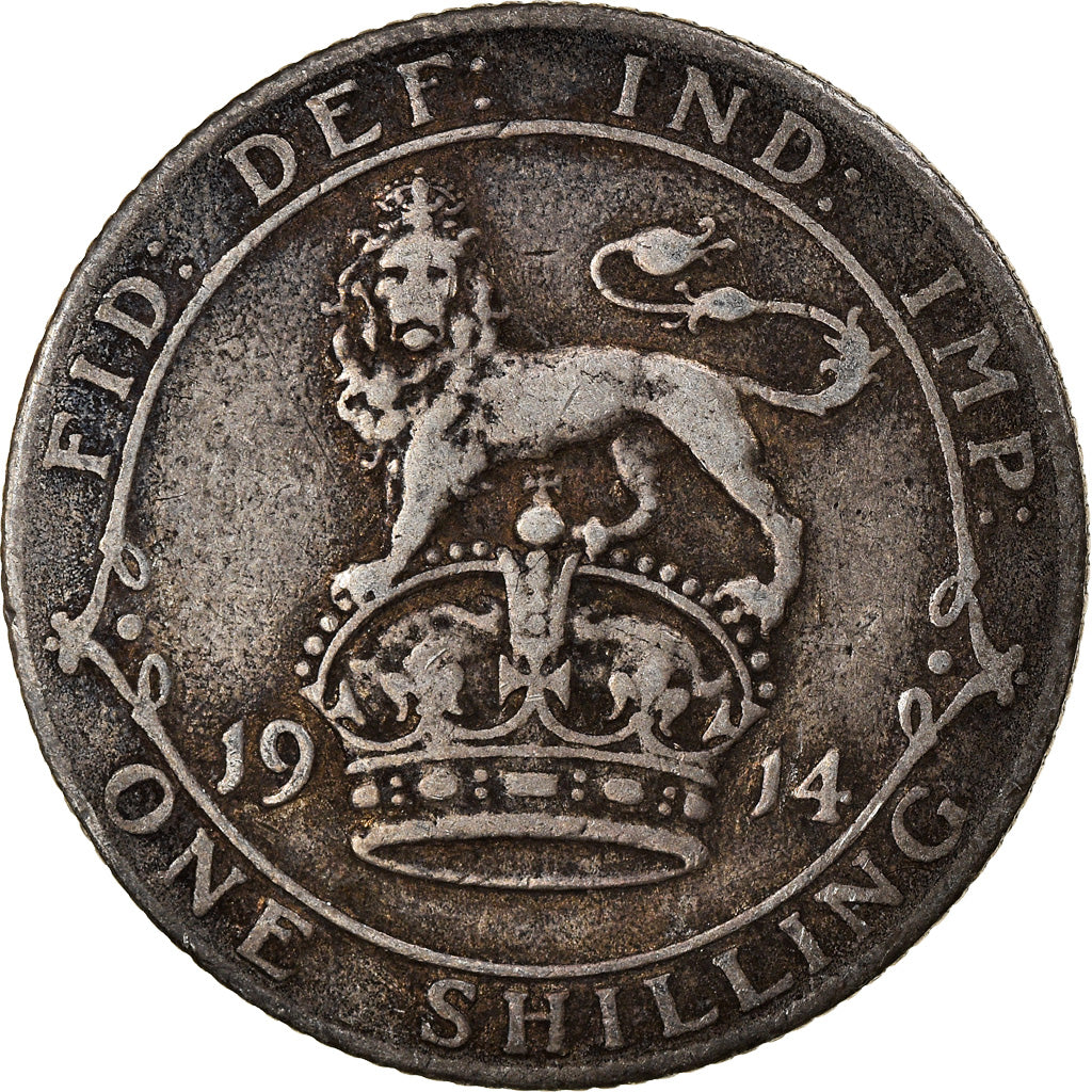 Coin, Great Britain, George V, Shilling, 1914, VF(30-35), Silver, KM:816