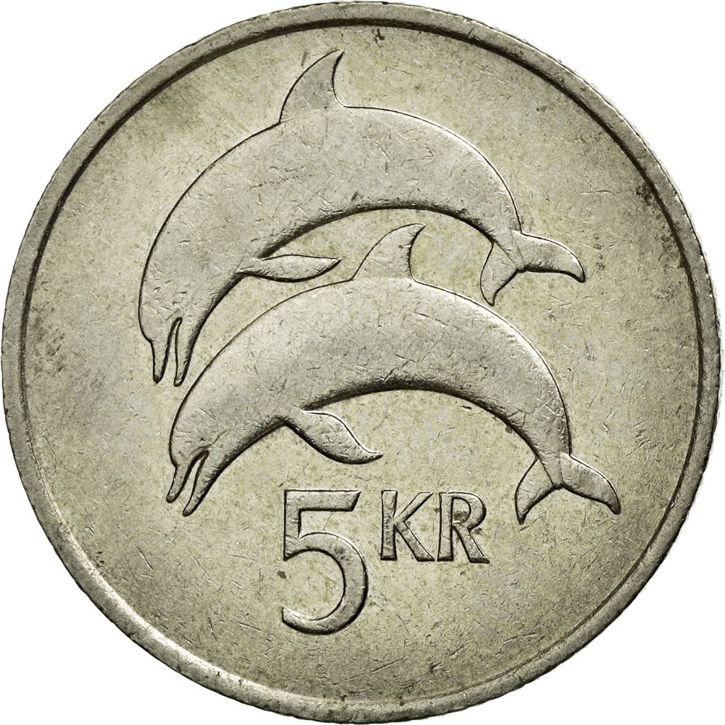 Coin, Iceland, 5 Kronur, 1981, AU(50-53), Copper-nickel, KM:28