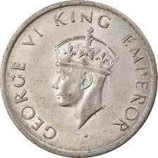 Coin, INDIA-BRITISH, George VI, 1/2 Rupee, 1947, EF(40-45), Nickel, KM:553