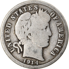 Moneta, Stati Uniti, Barber Dime, Dime, 1914, U.S. Mint, Philadelphia, MB+