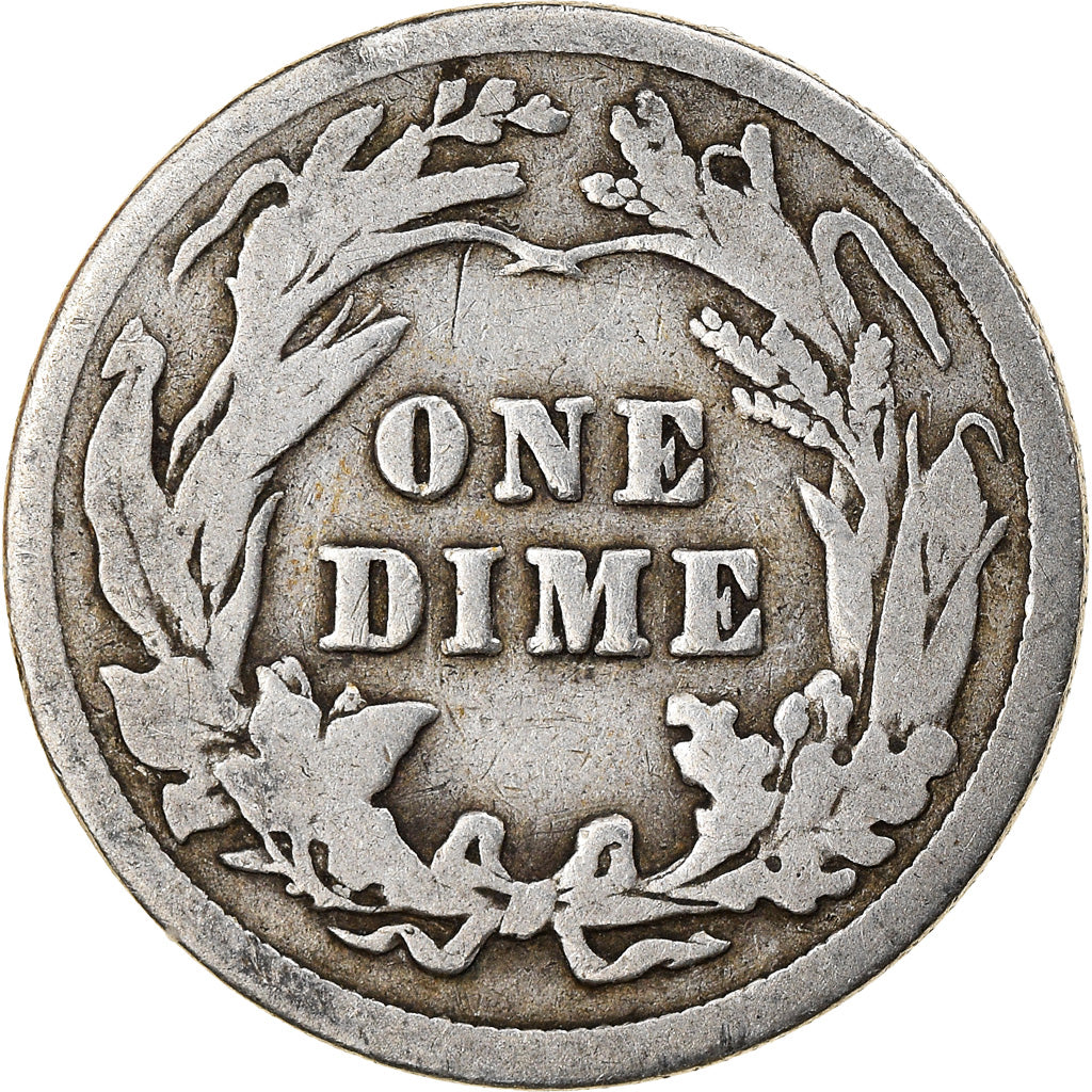 Coin, United States, Barber Dime, Dime, 1914, U.S. Mint, Philadelphia