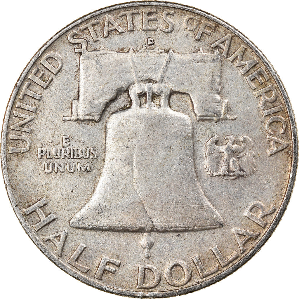 Coin, United States, Franklin Half Dollar, Half Dollar, 1958, U.S. Mint, Denver