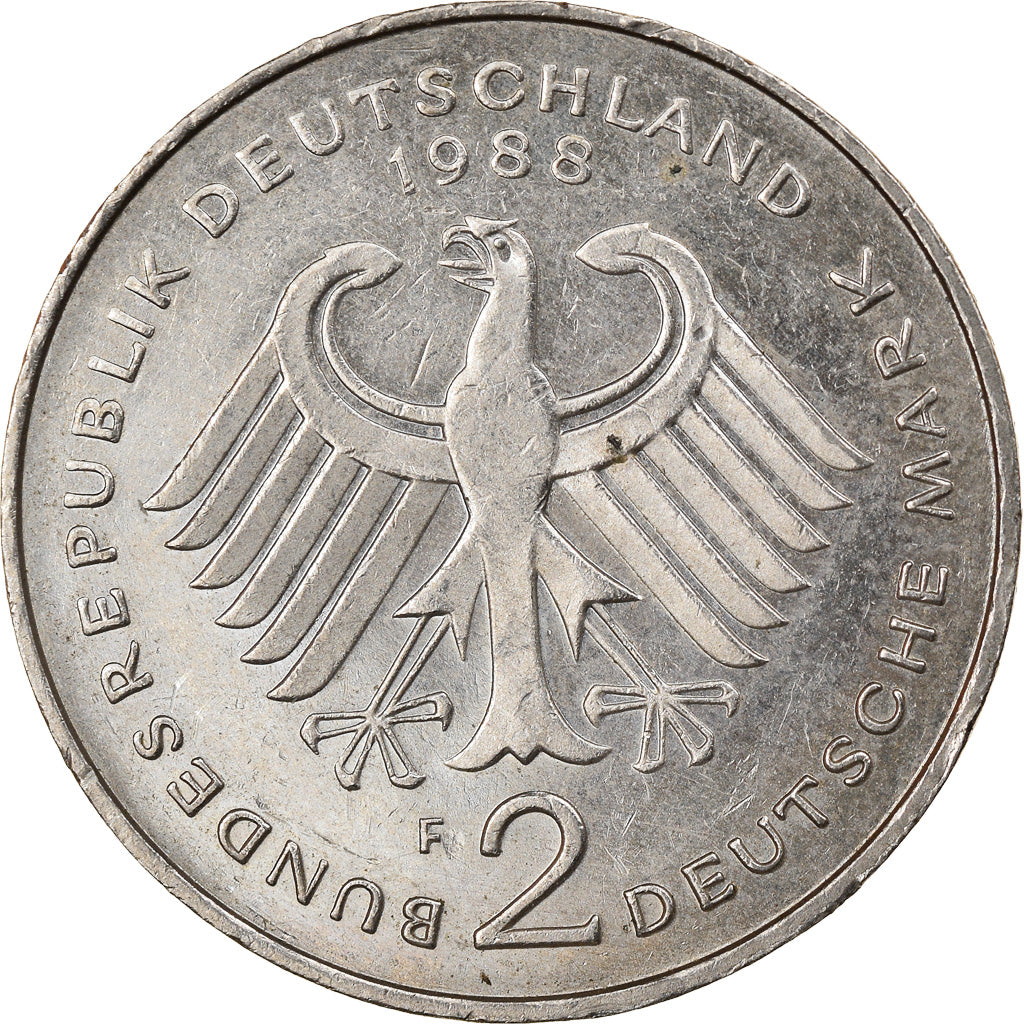 Coin, GERMAN-DEMOCRATIC REPUBLIC, 2 Mark, 1988, Berlin, EF(40-45), Aluminum