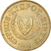 Munten, Cyprus, 20 Cents, 1991, FR+, Nickel-brass, KM:62.2