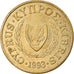 Monnaie, Chypre, 5 Cents, 1993, TB+, Nickel-brass, KM:55.3