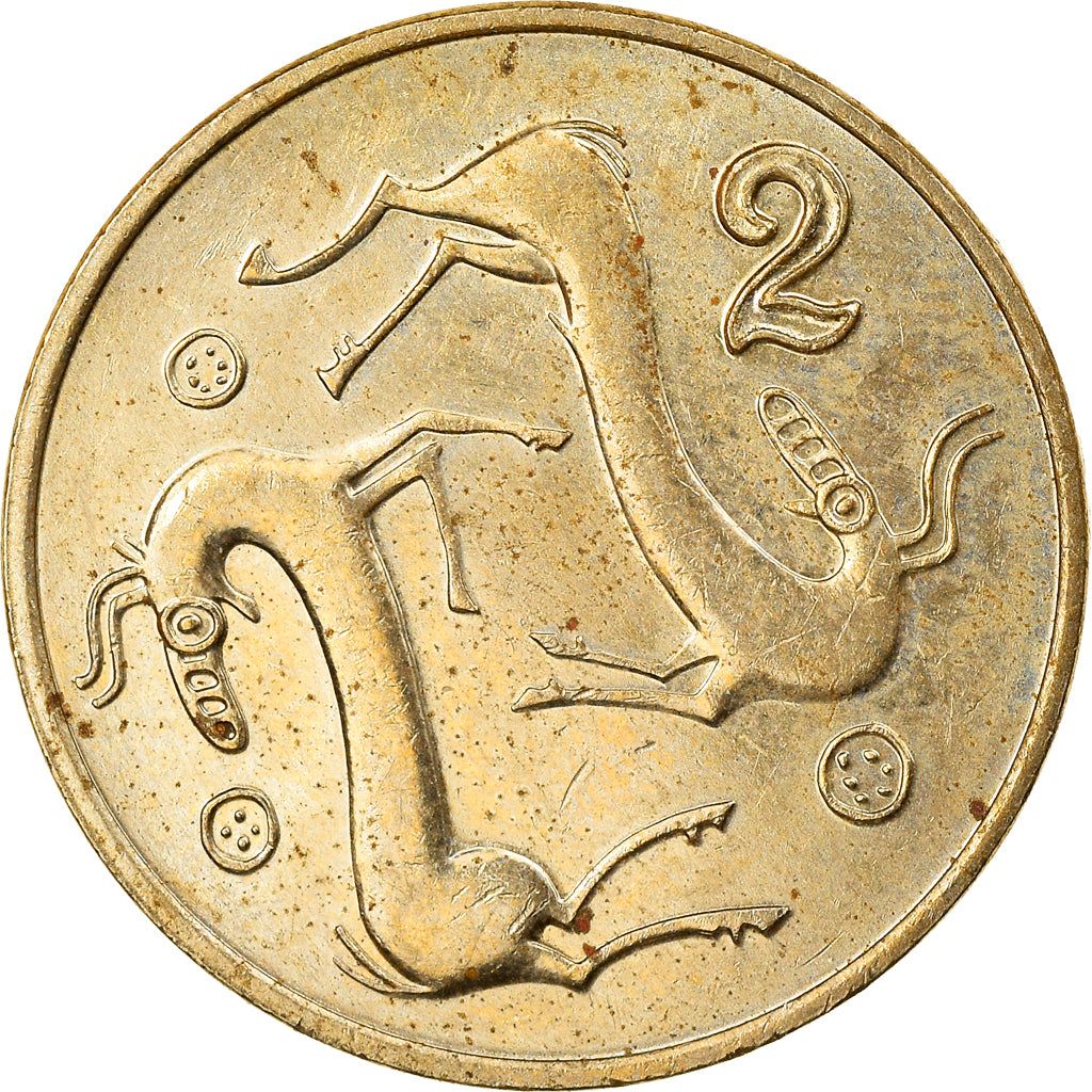 Moeda, Chipre, 2 Cents, 1994, EF(40-45), Níquel-Latão, KM:54.3