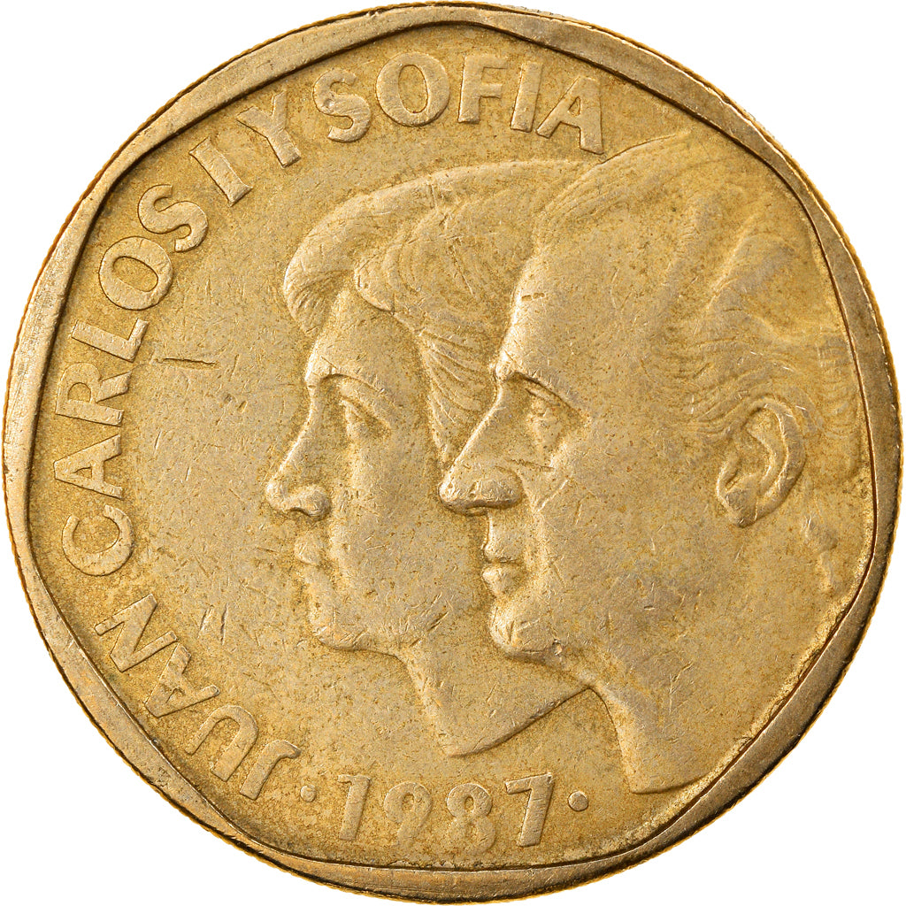Coin, Spain, Juan Carlos I, 500 Pesetas, 1987, VF(30-35), Aluminum-Bronze