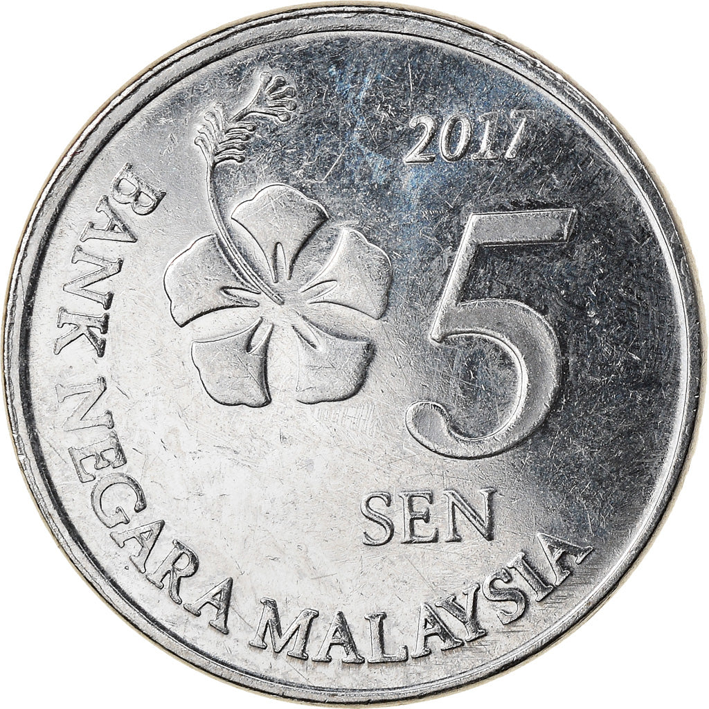Coin, Malaysia, 5 Sen, 2017, EF(40-45), Copper-nickel