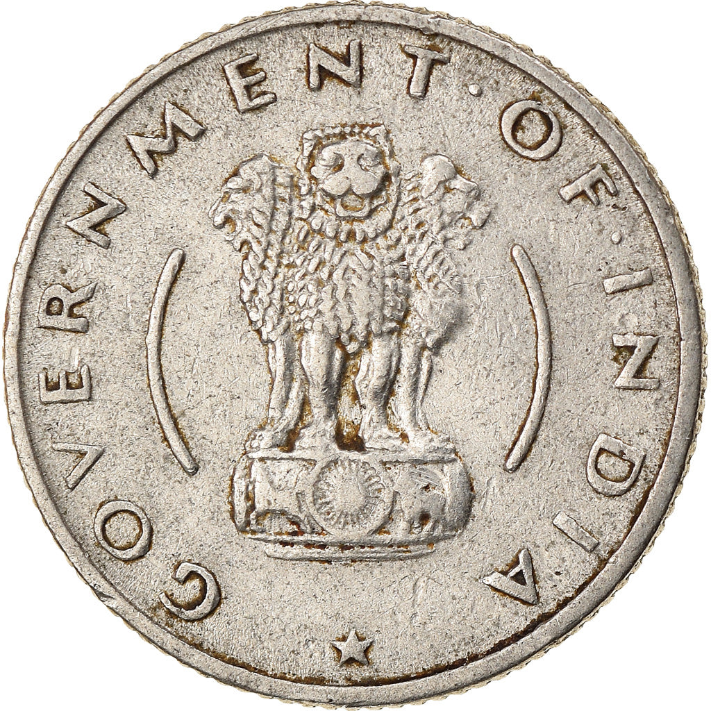 Coin, INDIA-REPUBLIC, 1/4 Rupee, 1954, VF(30-35), Nickel, KM:5.2