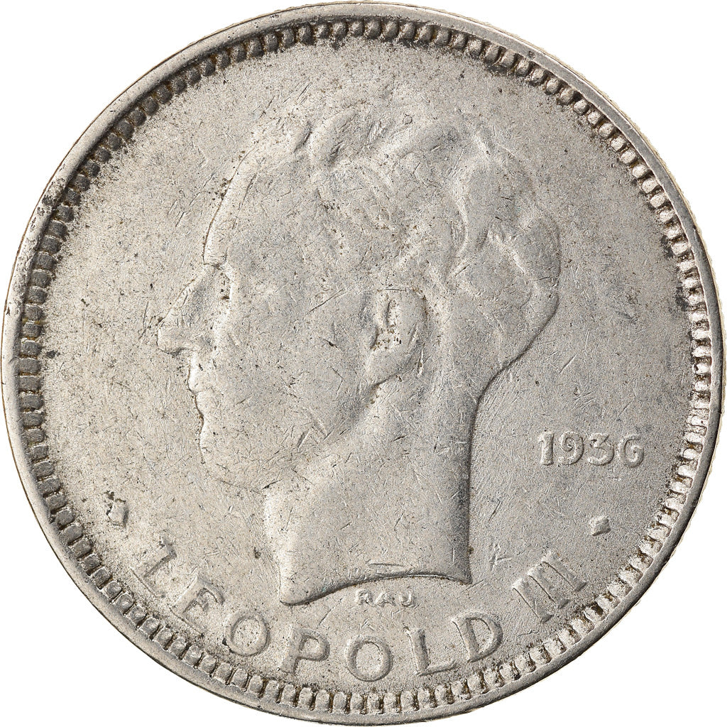 Coin, Belgium, 5 Francs, 5 Frank, 1936, VF(30-35), Nickel, KM:108