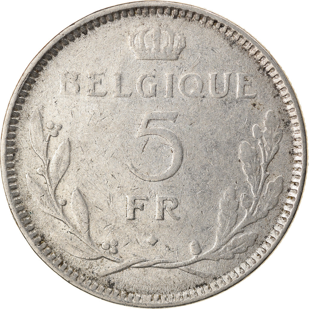 Coin, Belgium, 5 Francs, 5 Frank, 1936, VF(30-35), Nickel, KM:108