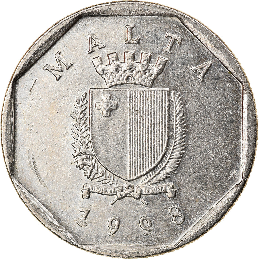 Münze, Malta, 5 Cents, 1998, British Royal Mint, SS, Copper-nickel, KM:95