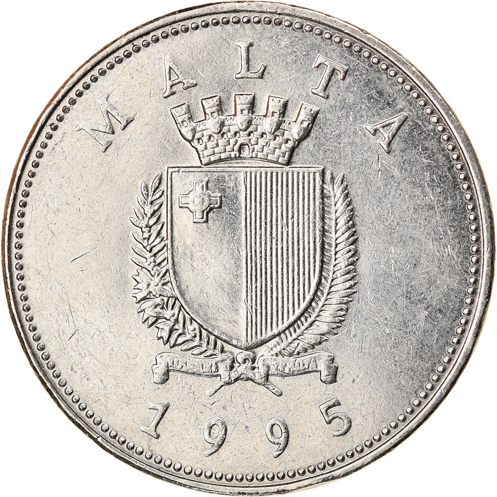 Coin, Malta, Lira, 1995, British Royal Mint, EF(40-45), Nickel, KM:99